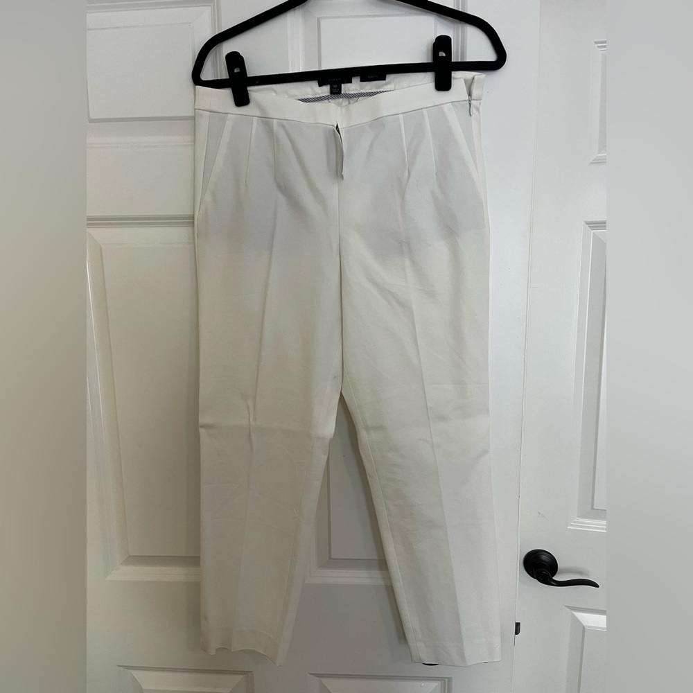 J Crew WHITE LINED DRESS PANT Ankle length NWT